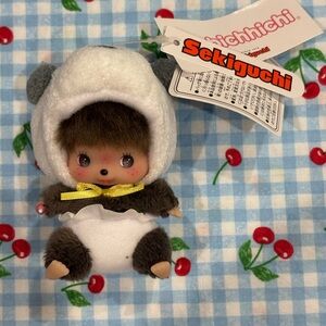 Panda monchhichi bebichhichi keychain